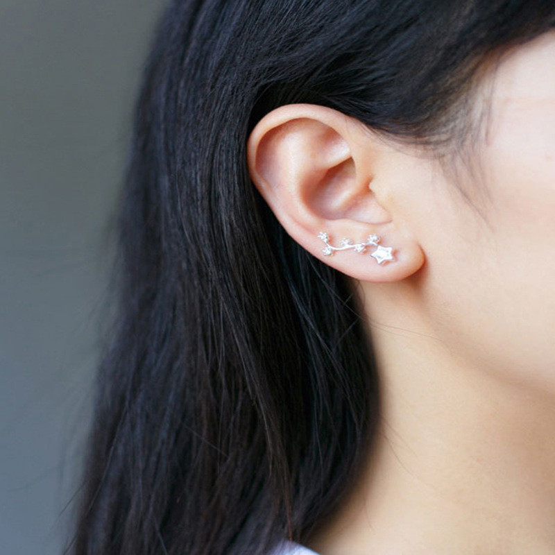 s925 sterling silver sweet pearl bear trendy earrings-2