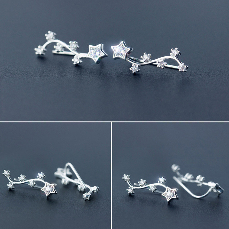 s925 sterling silver sweet pearl bear trendy earrings-3