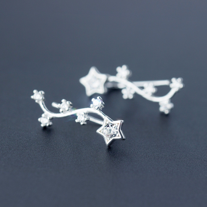 s925 sterling silver sweet pearl bear trendy earrings-4